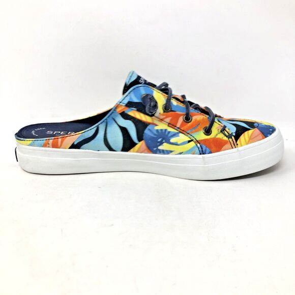 Sperry Top Sider Crest Vibe Mule Womens Sz 10 Navy Tropical Canvas Boat Shoe - Picture 6 of 13